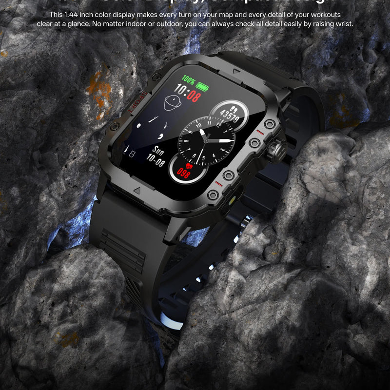 2025 New for Xiaomi Military Smart Watch Men IP67 3ATM Outdoor Sports Fitness Tracker Health Monitor 1.44Inch BT Call Smartwatch