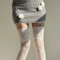 Y2K Women's Sexy Lace Floral Over The Knee Stockings Long Leg Boot Socks Breathable JK Lolita Costumes Socks Fishnet Stockings