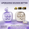 Open-Ear Bluetooth V6.0 Headphones, 35H Battery LED Display Audífonos, ENC Noise Reduction Earphones for Sports & Work