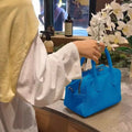 2026 Litchi Texture Ladies Handbag Large Capacity PU Leather Boston Toast Bag Bright Color Waterproof Shoulder Bags for Women