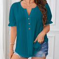 Plus Size Summer Women Elegant Solid Shirt Casual Fashion | SAMAG