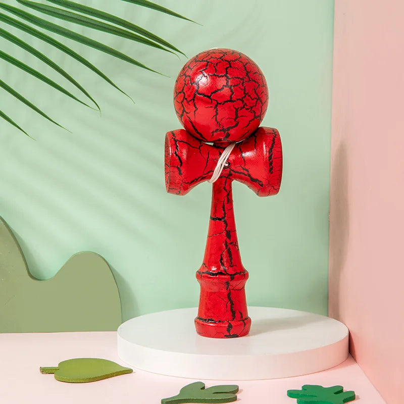 Crack Painted Kendama Toy Outdoor Fitness Balls Train Eye-hand Coordination for Children Adults Outdoor Fun Juggling Sports Ball