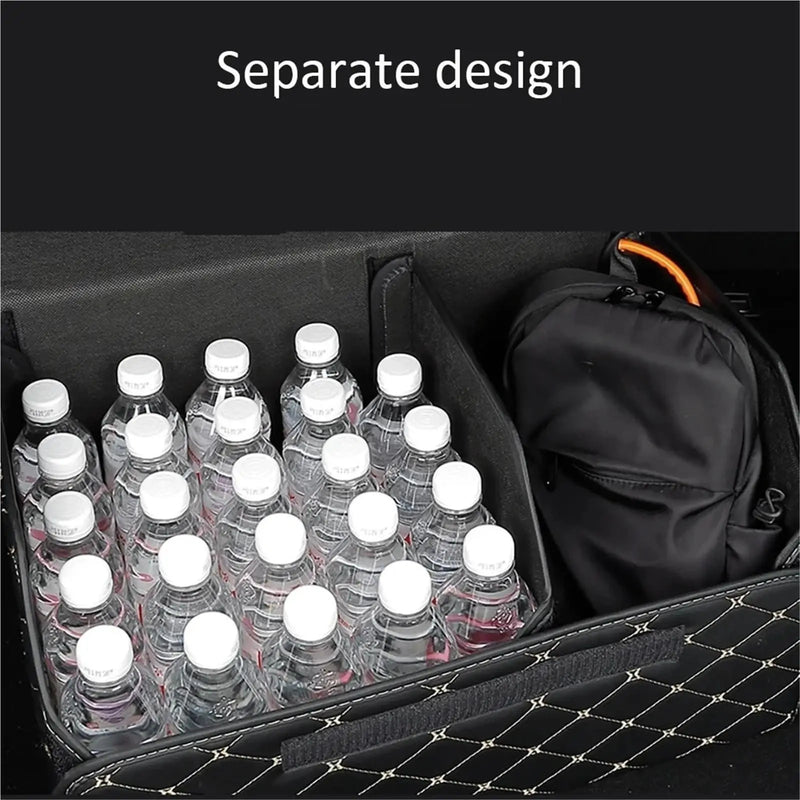 Car Trunk Organizer Box Large Capacity Auto Multiuse Tools Storage Bag Stowing Tidying Leather Folding for Emergency