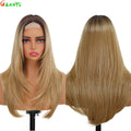 210g/pcs 180% Density Lace Wig 6-24-613 Color Middle Part Glueless Lace Wigs 24 Inch Ombre Blonde Synthetic Hair Daily Use Wigs