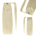 100% Human Hair Ponytail European Straight 120gram Wrap Around Clip In Pony Tail Machine Remy Hair 12-26 Inches For  Salon