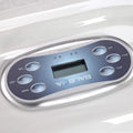 Luxury 7-seat Portable Freestanding Rectangular Acrylic Hot Tub with 70 Nozzles, LED Lighting, and Spa Massage Function.