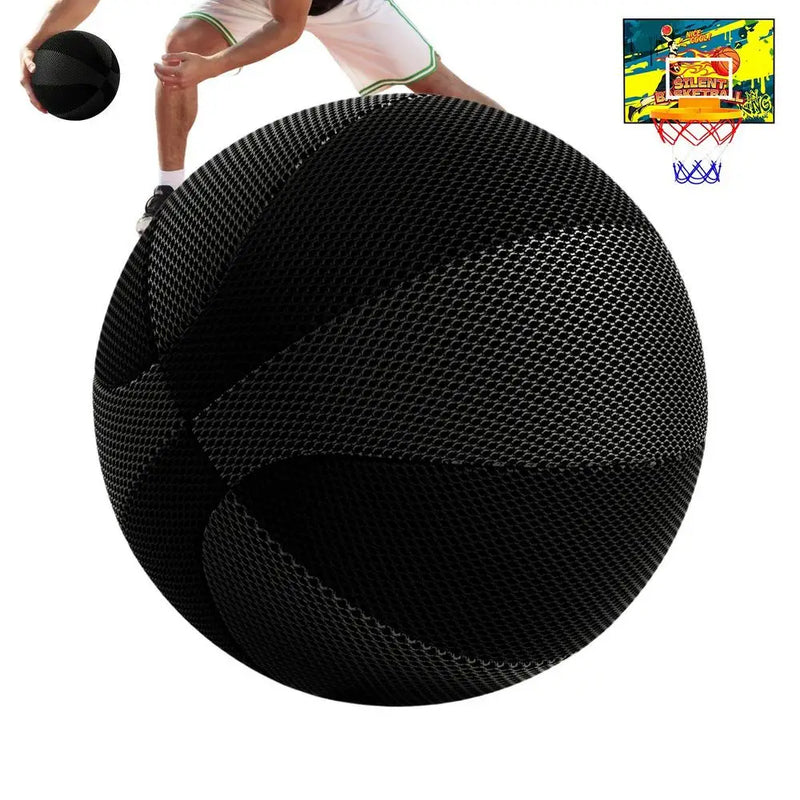 No Noise Basketball 24cm Elastic Sports Ball With Hoop | SAMAG