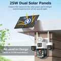 4 Lens Outdoor 360° Surveillance Solar Camera 20MP 60X Optical Zoom 4G SIM Home Security PTZ Auto Track AOV 24/7 Record CCTV Cam
