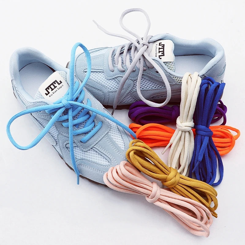 Half Round High Quality Shoelaces 4mm Wide Solid Color Shoelace Sneaker Classic Shoe Laces 100/120/140/160cm 1Pair