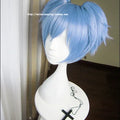 Assassination Classroom Shiota Nagisa Short Blue Ponytails Heat Resistant Hair Cosplay Costume Wig + Track + Wig Cap