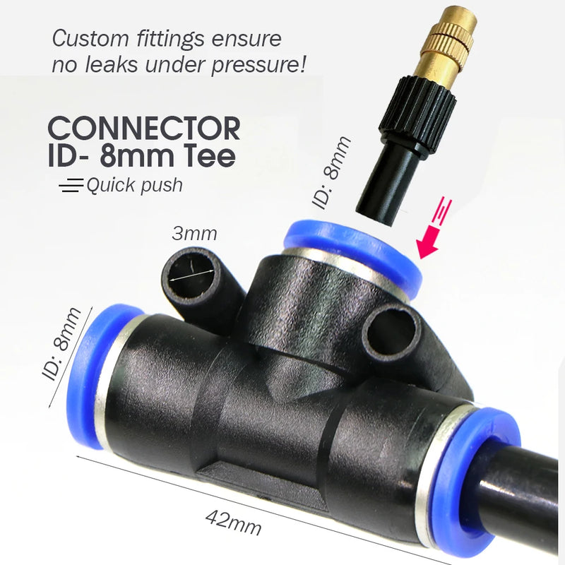 110-220V Power Supply self-priming Pump Spray Kit  for Greenhouse Garden 8mm PE Hose Brass Nozzle Automatic Misting Cool System
