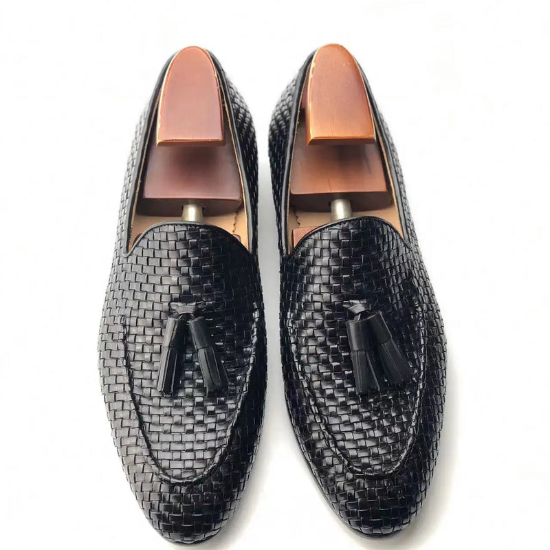 Cie ML26 Tassel Weave Loafer Men Classic Leather Outsole Breathable Shoe Black Custom Color &Size