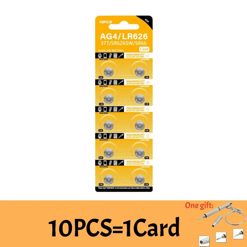 4-120PCS LR626 377 Alkaline Watch Battery AG4 SR626 177 626A 377A 1.55V Batteries For Toy Calculator Car Key Clock Button Cell