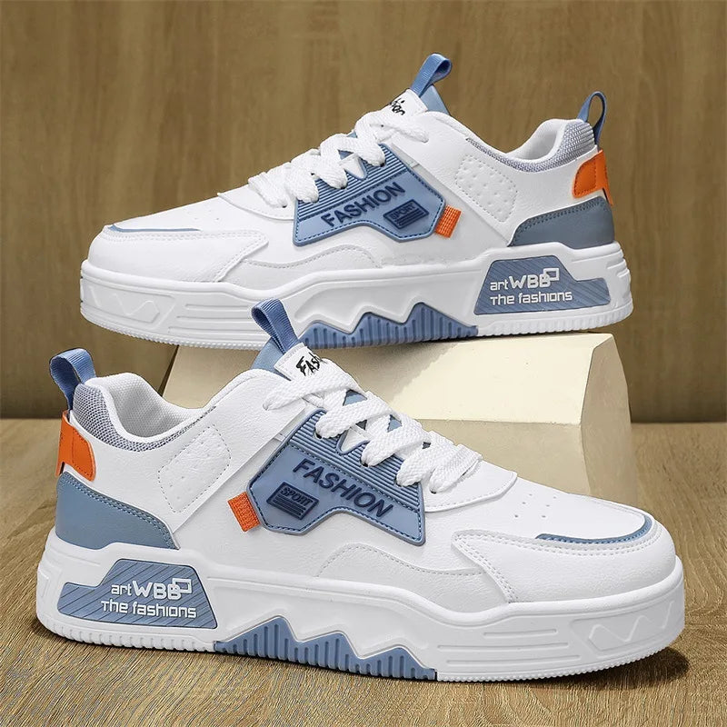 Men's Street Fashion Skateboard Shoes Versatile Sport Casual Sneakers Youth College Style White Shoes
