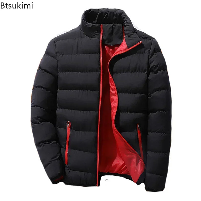 New Men's Thick Warm Parka Jackets Autumn Winter Casual Men's Outwear Coats Solid Male Windbreak Cotton Padded Down Jacket M-5XL
