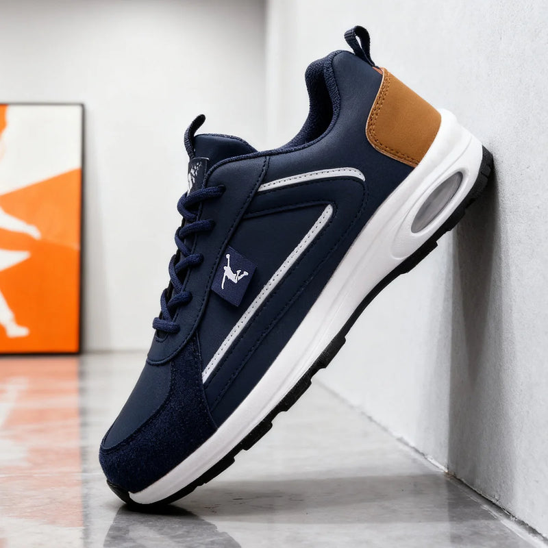 ZERJER Men's Air Cushion Casual Sports Shoes Lace-up Design All-Season Comfort Walking Shoes Sporty Casual Style Great Stability