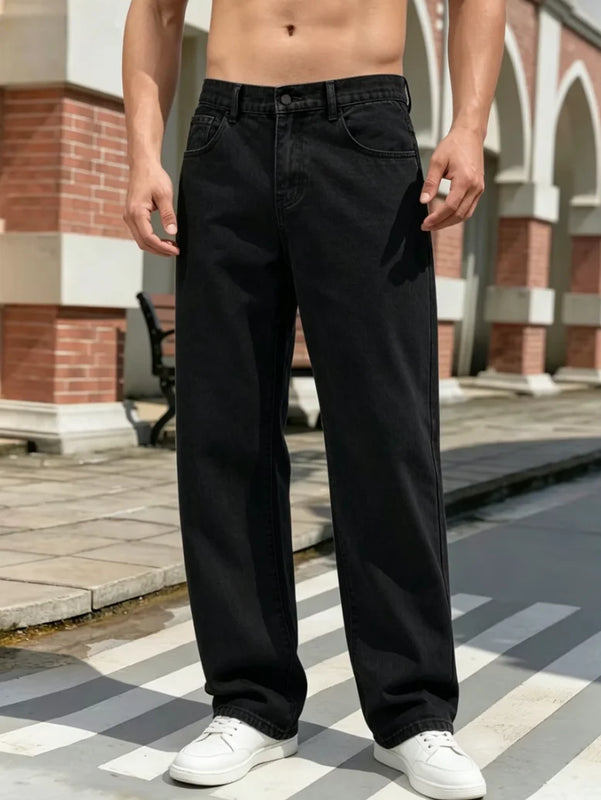 Men'S Casual Straight-Leg Jeans, Y2K Street Style Loose | SAMAG