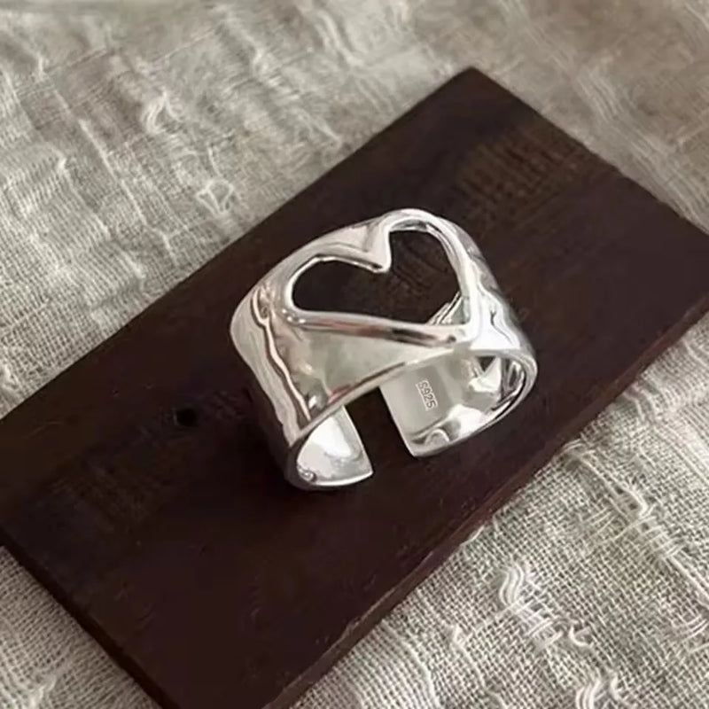 VENTFILLE 925 Sterling Silver Irregular Ring for Women Geometry Versatile Minimalism  Accessories Jewelry Gift Dropshipping