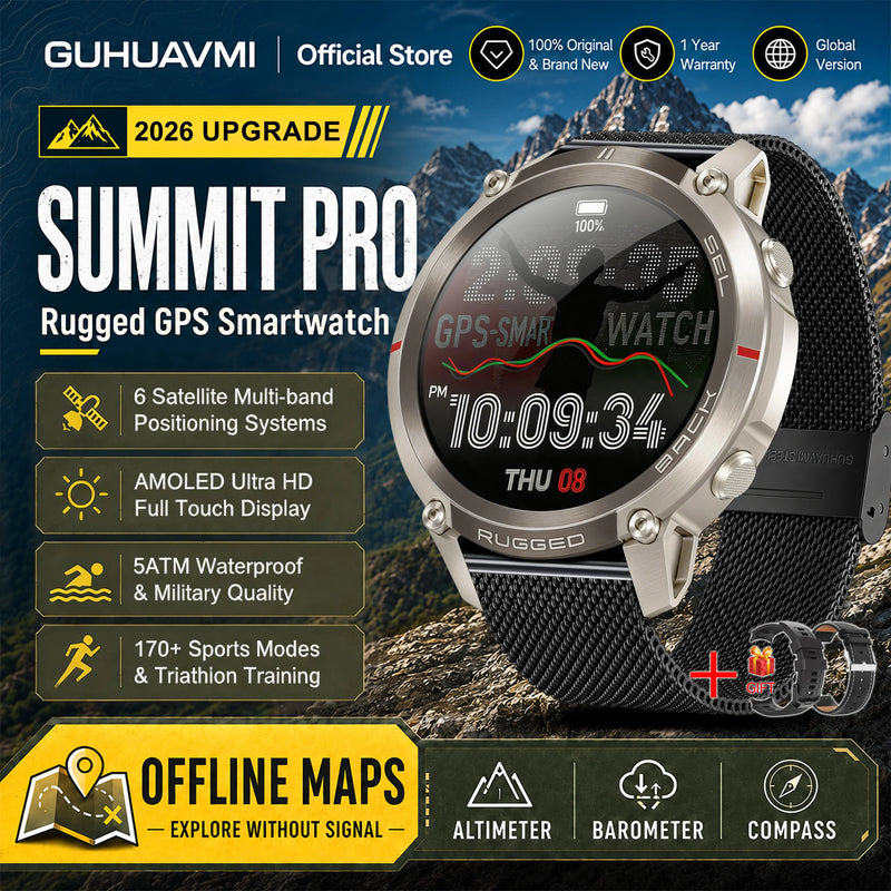 2026 Military Satellite Offline Map GPS Smart Watch Men 1.43''AMOLED Bluetooth Call Compass 5ATM Waterproof 170+Sport Smartwatch