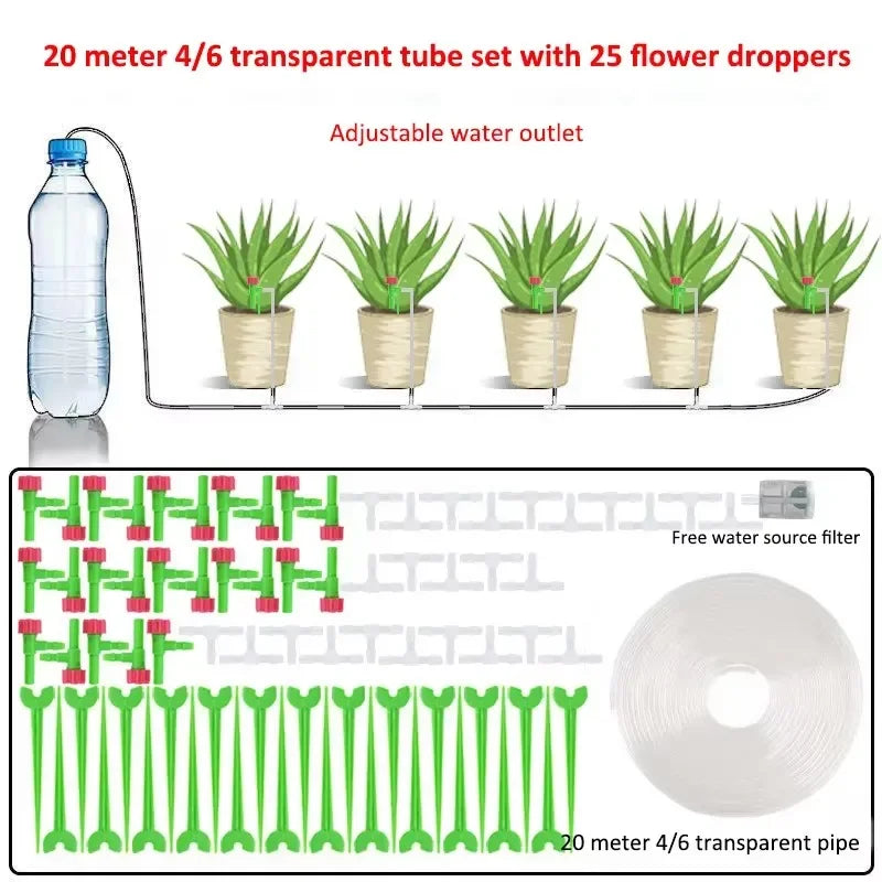 Garden Regulating Drip Irrigation Kit Automatic Watering Device 4/7mm Hose Potted Plants Watering Saving Micro Dripper