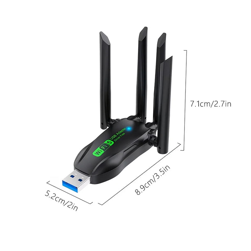 WiFi 5 Wireless Network Card 1300M Dual Band 2.4G&5GHz USB 3.0 High - Speed Adapter Driver Free For - Visuel 7 | SAMAG