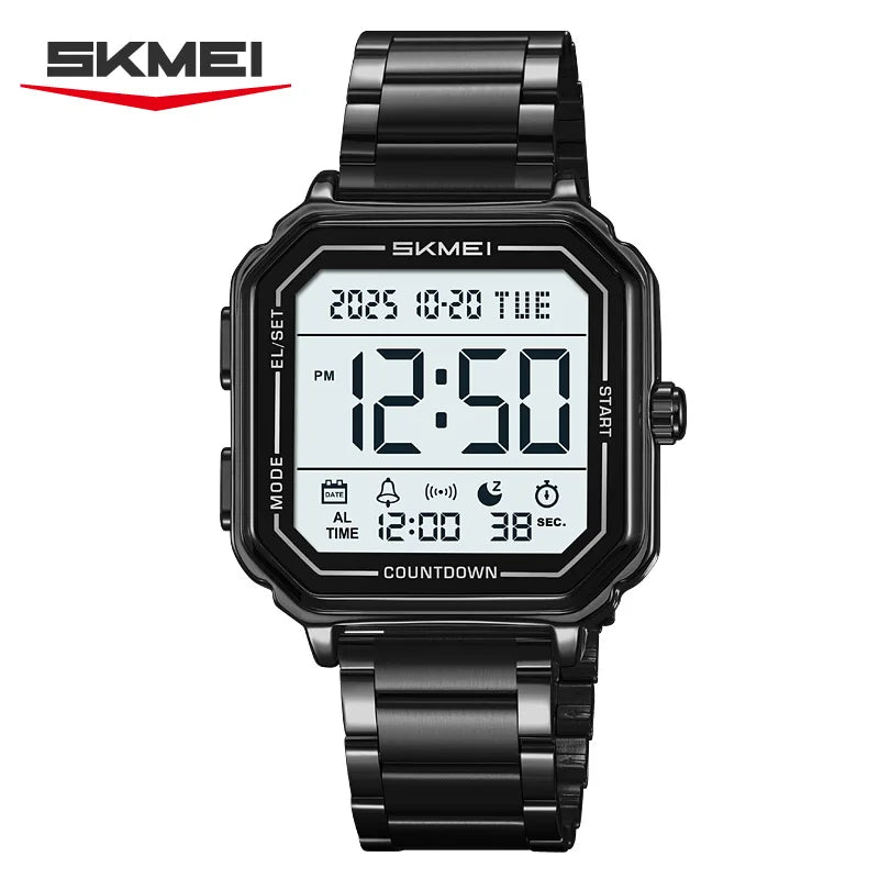 2559 Sport EL Light Casual Watch for Man Chronograph Countdown Stopwatch Digital Wristwatch 2Time Fashion - Visuel 7 | SAMAG