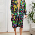 Spring and Autumn Digital Printed Men's Sleeper Robes, Fashionable Casual Sleeper Robe Quick Drying Nightie for Men