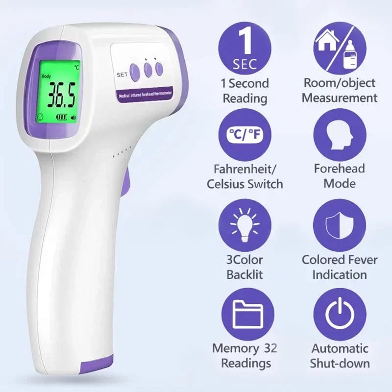 Medical Arm Blood Pressure Meter Tensiometers Tonometer Cuff Fever Thermometer Oximeter Heart Rate 3 IN 1 Set