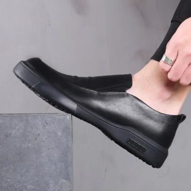 Dress Shoes Man Cowhide Casual Business Social Shoe for Men Black Cheap Liquidation Clearance Official Elegant and Classic Suit