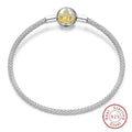 Bracelet Silver 925 Original 17-20CM Star Moon Sun Four Leaf Clover Green Zircon Bracelets Fit DIY Charms Birthday Jewelry Gifts