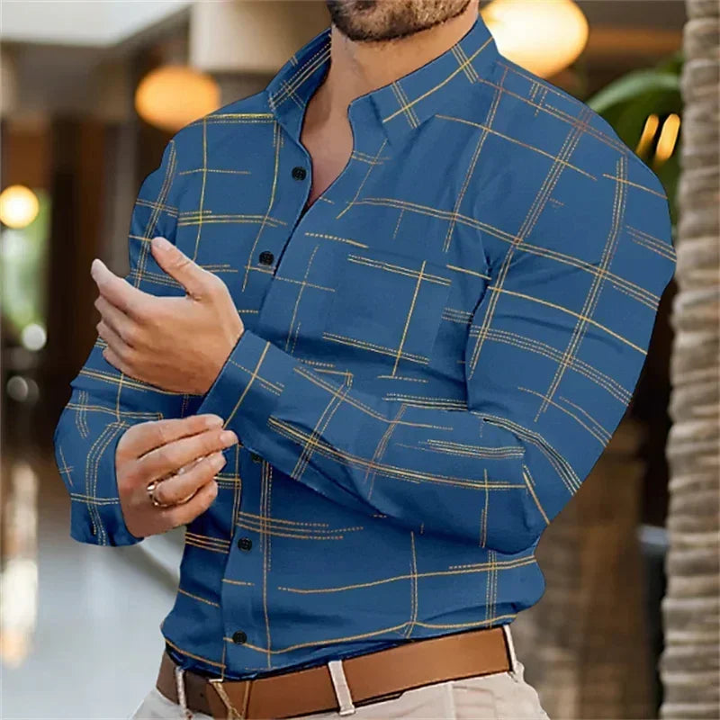 Men's business lapel shirt office casual outdoor street | SAMAG