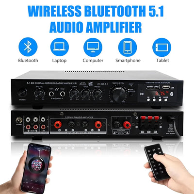 AV-369BT Bluetooth 5.1 Sound Speaker AMP Stereo Audio | SAMAG