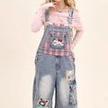 Y2K Aesthetic Cartoon Dog Embroidery Denim Overalls Women - View 6 | SAMAG