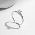 MODIAN 925 Sterling Silver Classic Wedding Elegant Ring Rose Gold Color Line Unique Metallic Contrast Design Jewelry For Women