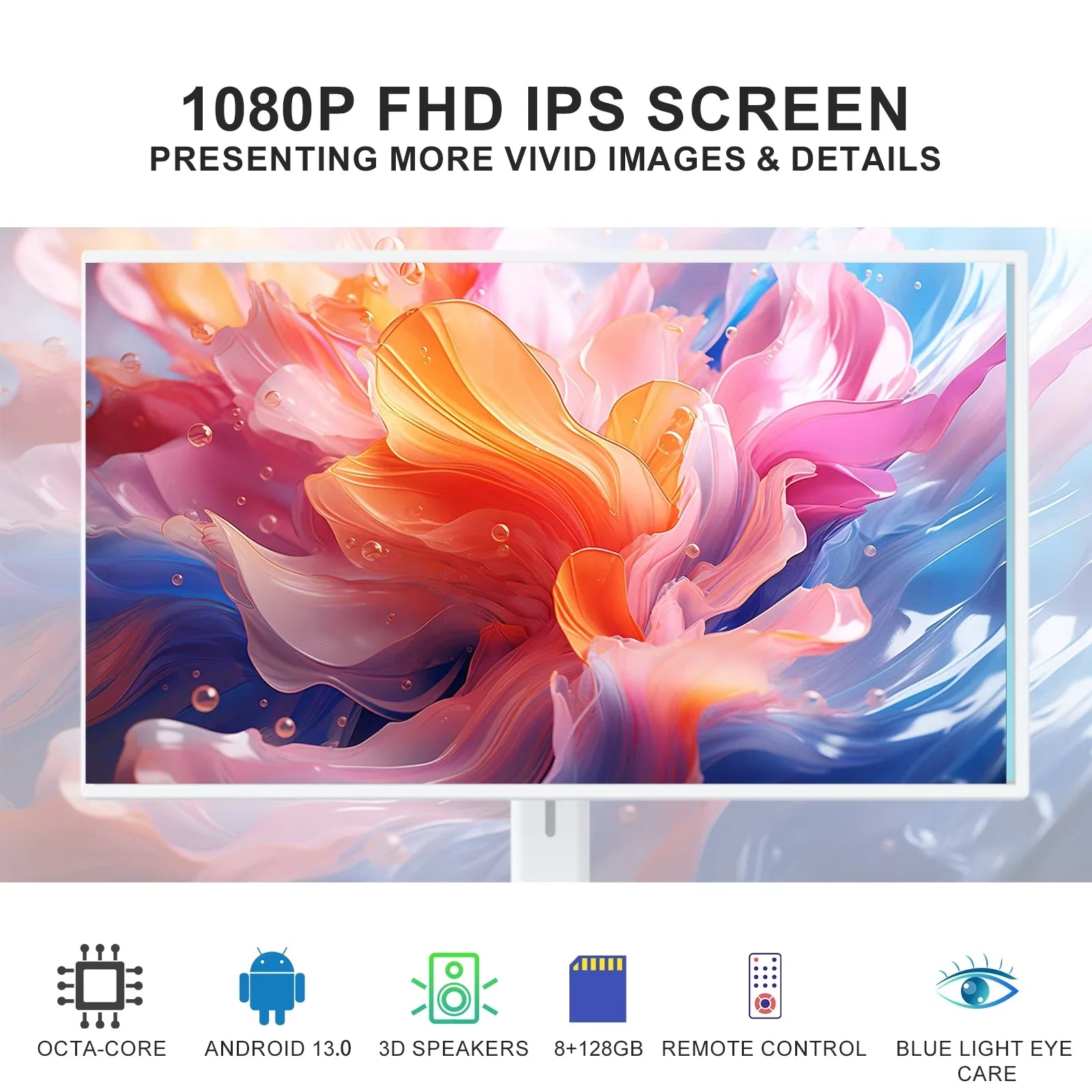 21.5/23.8/27/32 Inch Touch Screen Portable Lcd Smart Tv on Wheels Rechargeable Resolution 1920*1080 128Gb Mobile Tv Stand by Me