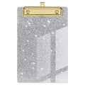 Pink Glitter Writing Clip Board, Flat Metal Clip, Ideal for Office, Classrooms, Acrylic Clipboards