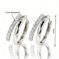 Two Hoop Full Moissanite Earrings for Women 925 Sterling Silver Plated 18K Gold Classic Ear Studs Sparkling Wedding Jewelry Gift
