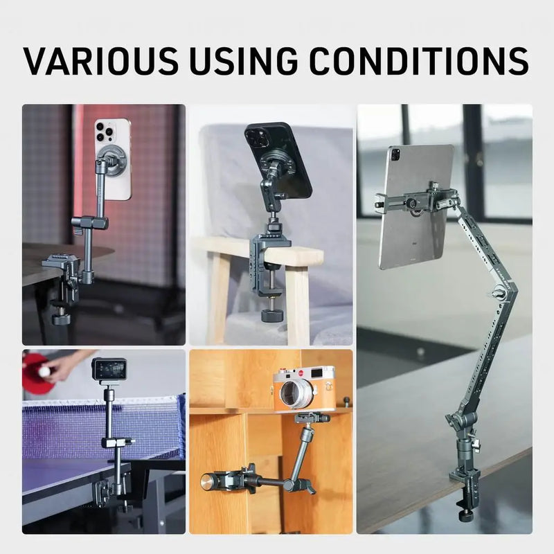 LEAPLIGHT Photography C Clamp with NATO 1/4" and 3/8" Hole for Photo Studio Video DSLR,Cameras Desktop Mount Tables Desk Clamps