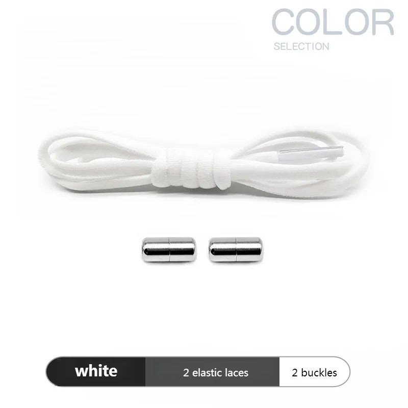 1 Pair Quick Locking Shoelaces Without Ties Elastic Laces Sneaker Widened Oval No Tie Shoe Laces Kids Adult Shoelace for Shoes