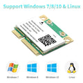 Wifi 5 1200Mbps Bluetooth 4.2 Half Mini PCI - E Card MC - AC7265 Wireless802.11ac 2.4G 5Ghz For Laptop Win - Visuel 5 | SAMAG