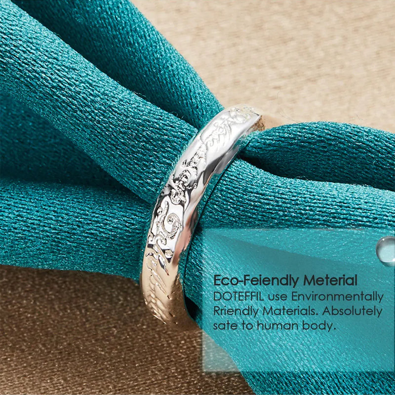 DOTEFFIL 925 Sterling Silver Mageweave Sculpture Ring For Wedding Engagement Party Jewelry