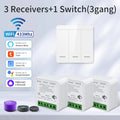 Tuya WiFi Smart Switch 433Mhz Relay Receiver Wireless 1/2/3 Gang 86 Wall Panel Switch APP Control Works with Alexa Google Home