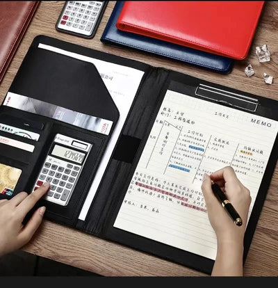 A4 PU Leather Business Padfolio Organizer Case Vintage | SAMAG