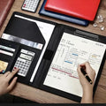 2026 A4 PU Leather Business Padfolio Organizer Case Vintage Binder Business Manager Document Pads Office File Folder