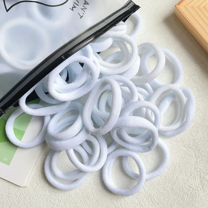 30/50/100Pcs Women Girl Mixed Colors Hair Bands Basic Hair Ties Elastic Headband Hair Scrunchies Accessories Ponytail Holder