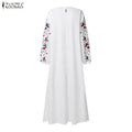 ZANZEA Muslim Women's Floral Print Maxi Dresses Lantern | SAMAG