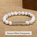 JD Natural Stone Stainless Steel Tube Secret Message Bracelet Women Men Cool Can Place Notes Friendship Couples Wishing Jewelry