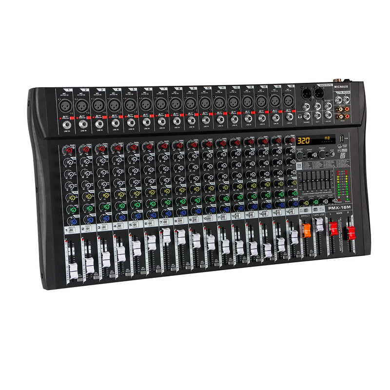 Fuluode 6/8/12/16 Channel Mixing Console Audio Mixer Mono 99 Digital Effect USB Sound Card dj Karaoke Mixer Bluetooth 48V 2 AUX