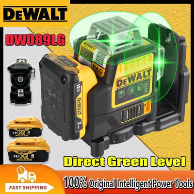 Dewalt DW089LG 12V Lithium Battery 3 Sides*360 Degree Vertical Horizontal Green Light Level Meter Outdoor Solo | SAMAG