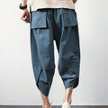 Beach Summer Cotton Linen Cargo Shorts Men Baggy Wide leg | SAMAG